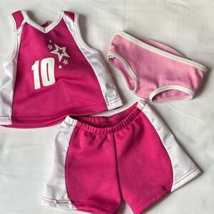American Girl Doll Pink Basketball Outfit Sporty Athleisure Jersey Shorts Set